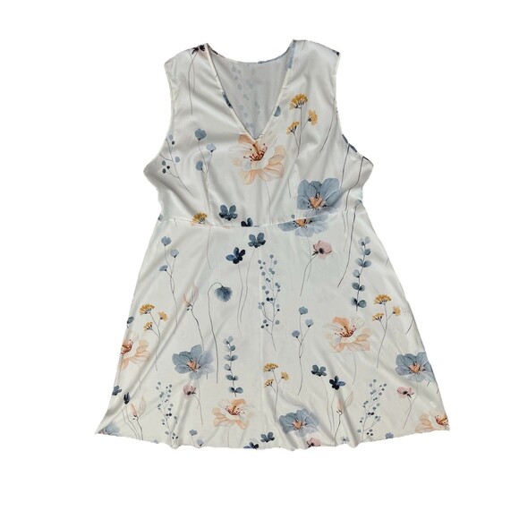 Women’s Dress A Line Maxi Plus Size 5XL Sleeveless zipper on the side Floral - Picture 3 of 9